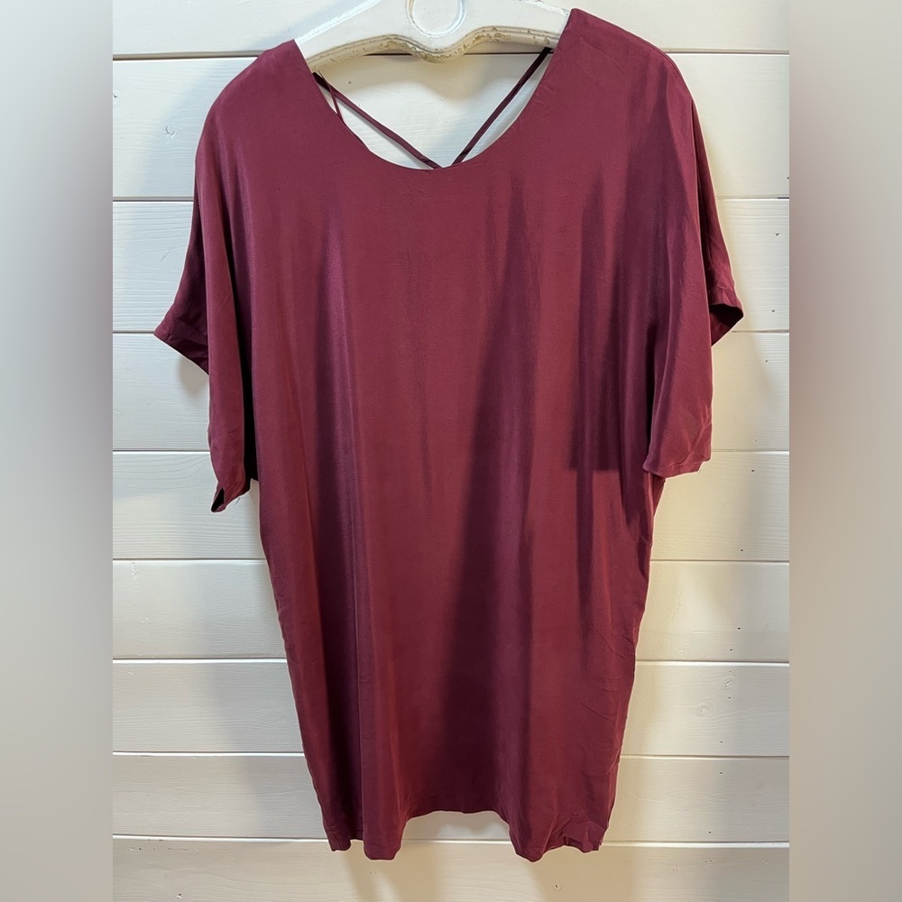 IKKS WOMEN – Burgundy Silk Dress/ tunic – Size 40